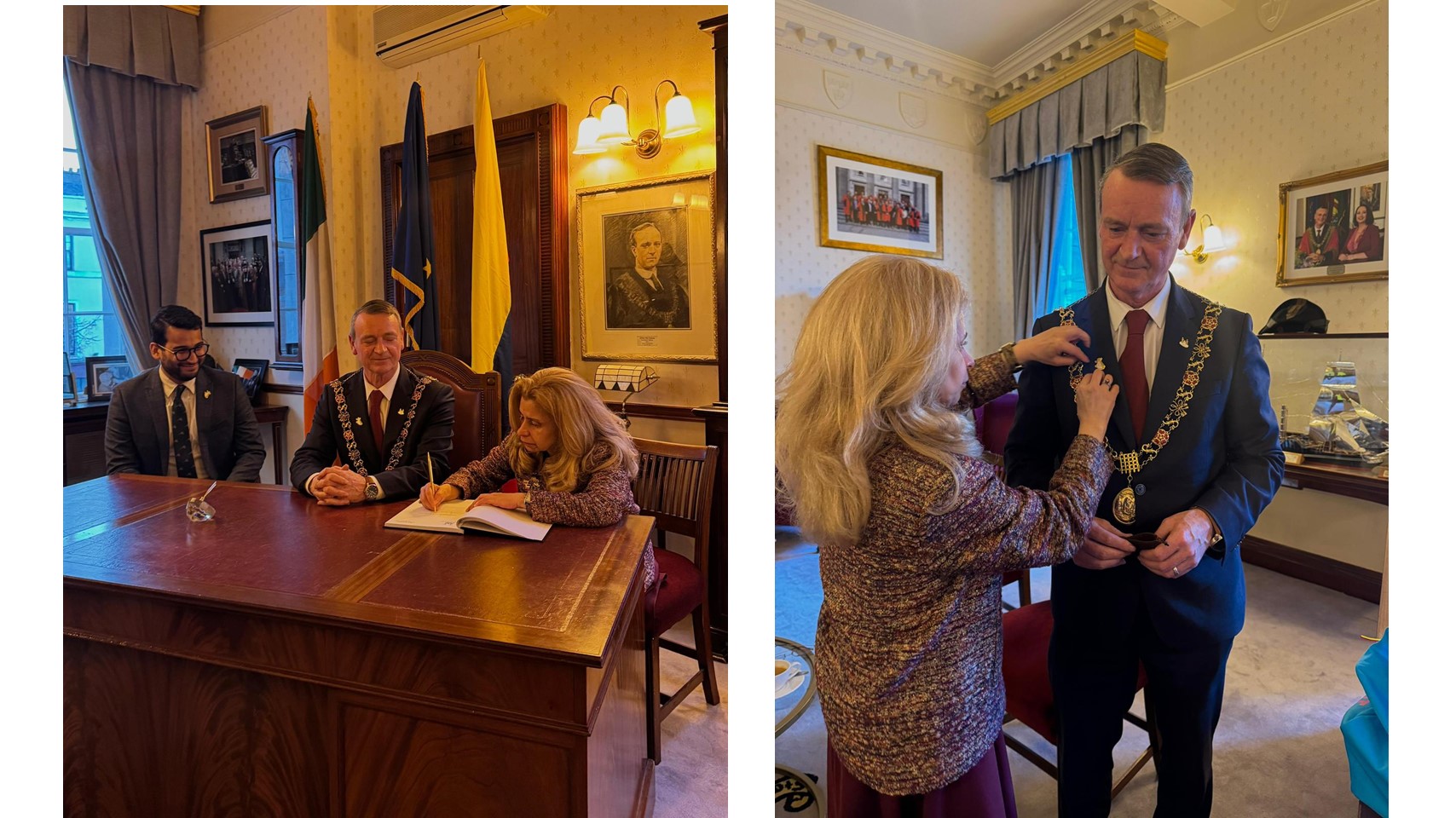 Visita de cortesía de la Embajadora de Colombia en Irlanda al Lord Mayor de Cork