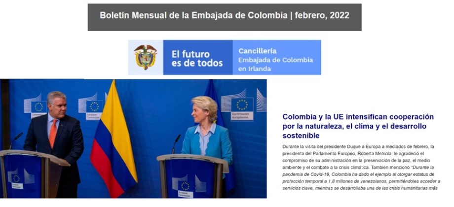 Boletín Mensual de la Embajada de Colombia | febrero
